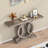 55.12"L*13.78"W*31.89"H,Farmhouse Geometric Base Console Table - 55" Rustic Sofa Table for Hallway & Living Room