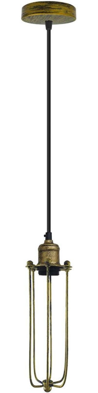 1 - Light Caged Pendant, Brushed Brass