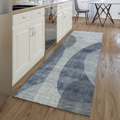 Premium Machine Washable Arnette Blue Rug