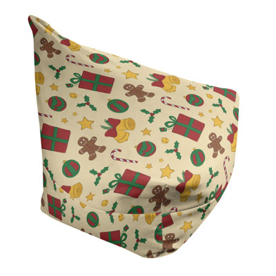 Fauteuil à billes rouge à motif géométrique - siège à motif triangulaire