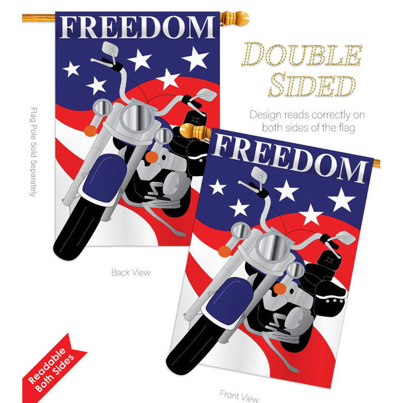 Mélange de polyester 2 côtés 40 x 28 po "freedom impressions" ensemble de drapeau