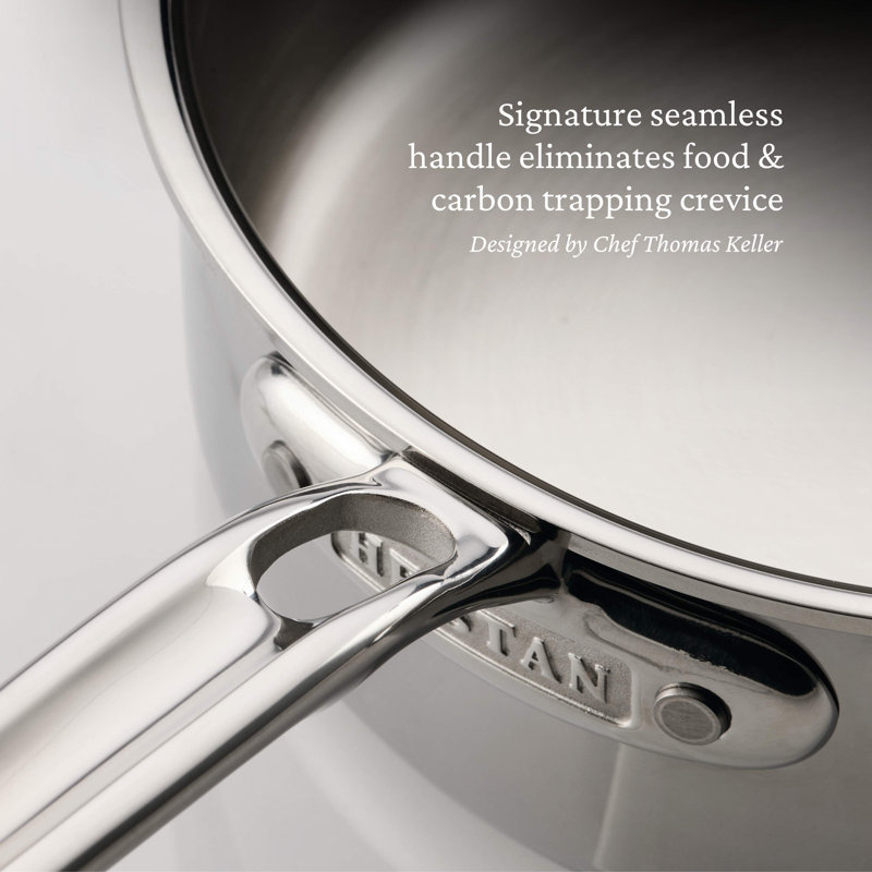 "V1: Probond® Luxe 5-Piece Professional Clad Stainless Steel Skillet Set 5-Piece Set  (8.5”Skillet, 3Qt Saucepans, And 3.5Qt Sauté)"