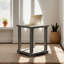 Table de bout avec rangement, table de bout en bois massif avec tablette inférieure, convient au salon chambre à coucher-126093421-91429935
