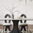 4 - Person White + Black Rectangular Sintered Stone Tabletop Dining Table Set-112505212
