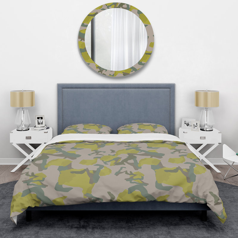 Ensemble de housse de couette en microfibre jaune / vert 3 pièces