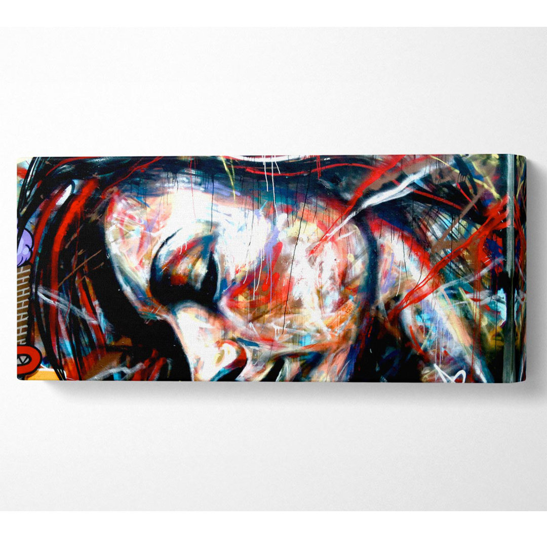 Rote Frau - Panorama-Kunstdrucke auf Leinwand - Wrapped Canvas