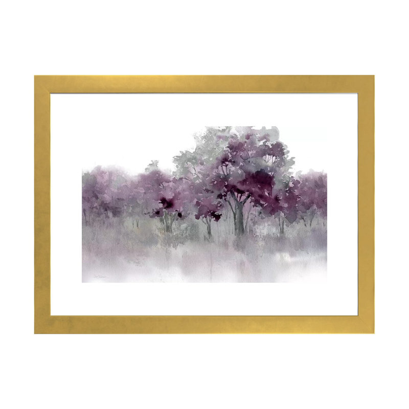 «Water's Edge II - Mauve» par Carol Robinson - reproduction imprimée, H 24 po x l 32 po, Doré