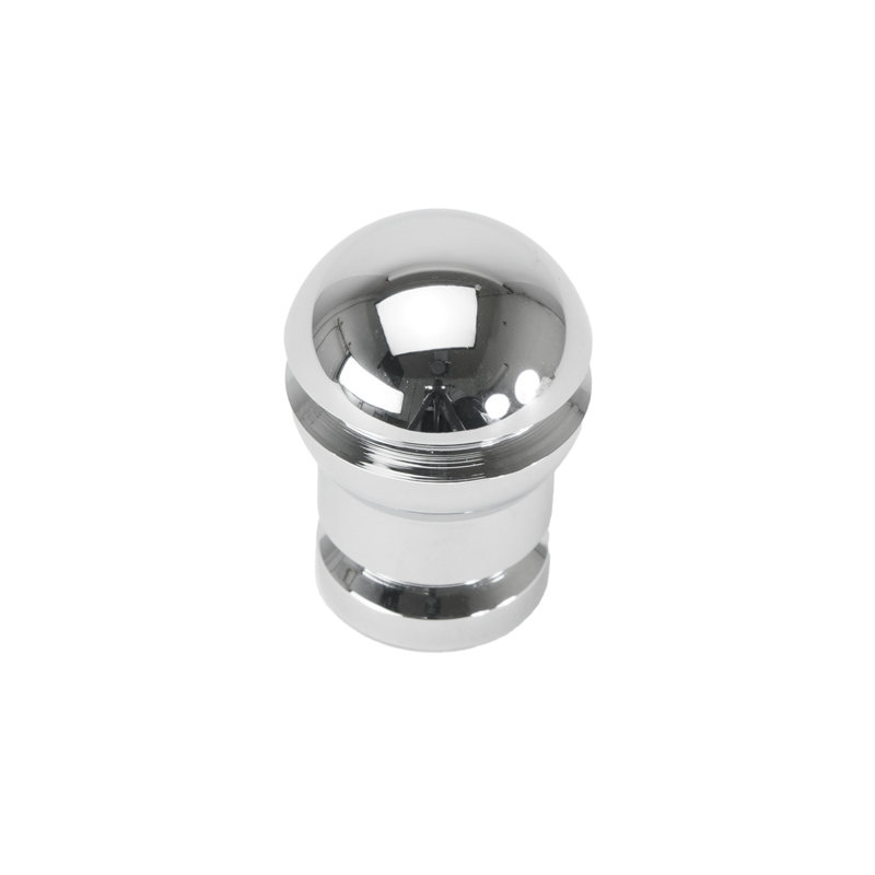 Petit bouton rond en aluminium au fini chromé
