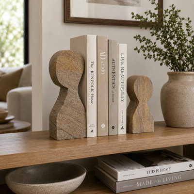 Muse Silhouettes - Rainbow Stone Bookends for Shelves | Set of 2