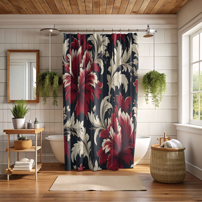 Tissu damassé - Rideau de douche Premium, H 74 po x l 71 po