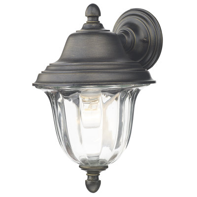 Aafiyah Black / Gold Outdoor Wall Lantern