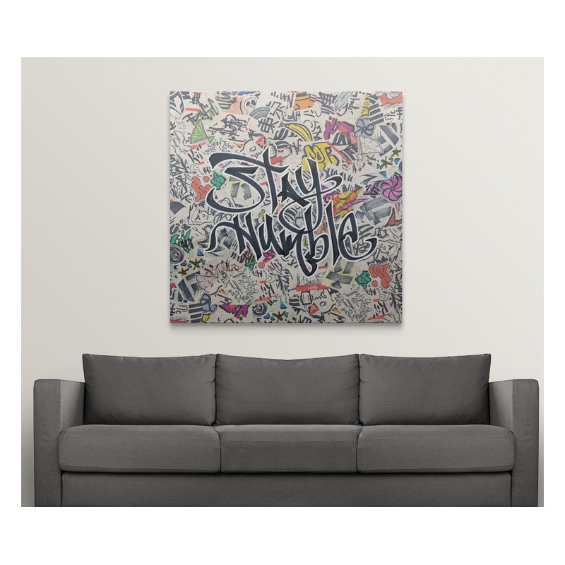 « stay modeste-inspiration urban inspiration », H 35 po x l 35 po x P 1,5 po, Toile