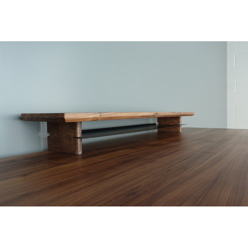 Support pour écran de bureau H 5 po x l 35 po, Noyer