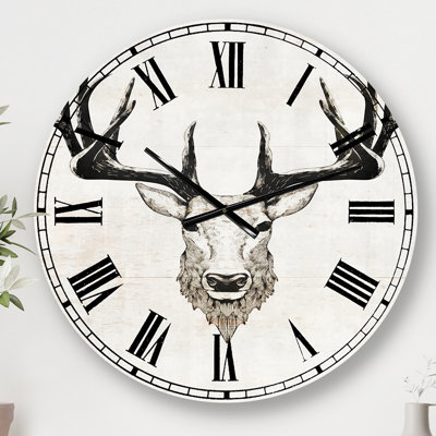 Deer Wild and Beautiful VII - Farmhouse wall clock