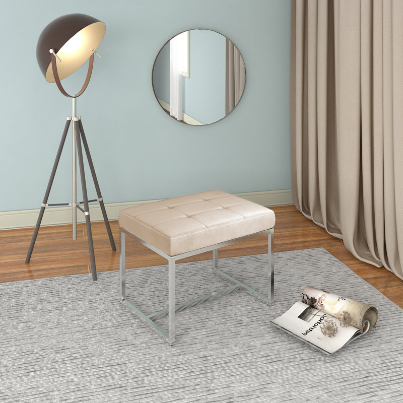 Jacques Steel Accent Stool, Brown
