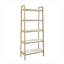 Bibliothèque autoportante de 73 pouces de hauteur à 5 tablettes Mid-Century en bois massif blanc doux et pacane pour le rangement-129225655