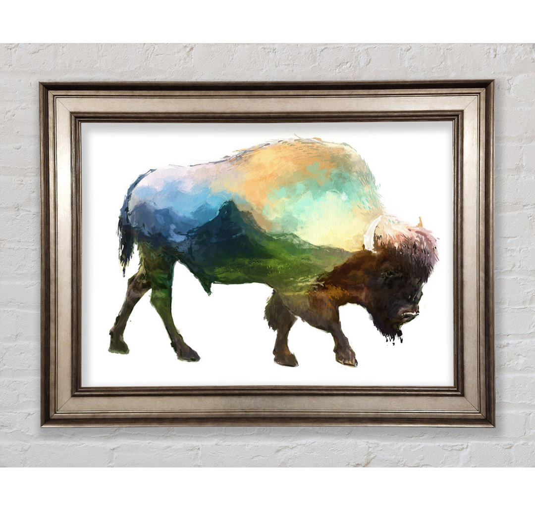 Der Bison des Universums - Einzelne Bilderrahmen Kunstdrucke