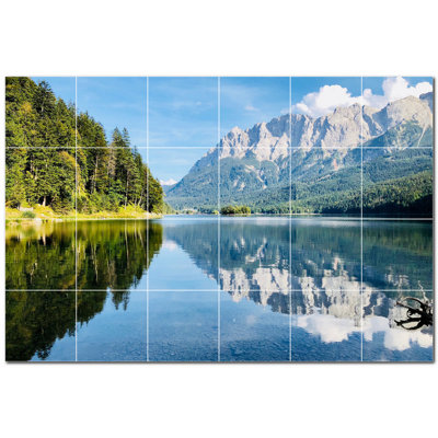 Panneau mural en céramique satinée 6 "x 6" Lakes Photo