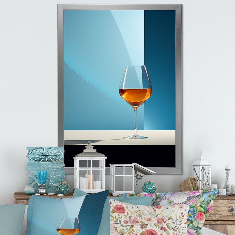 «Aperitifs Allure I» sur toile, Cadre simple argenté, H 20 po x l 12 po x P 1 po