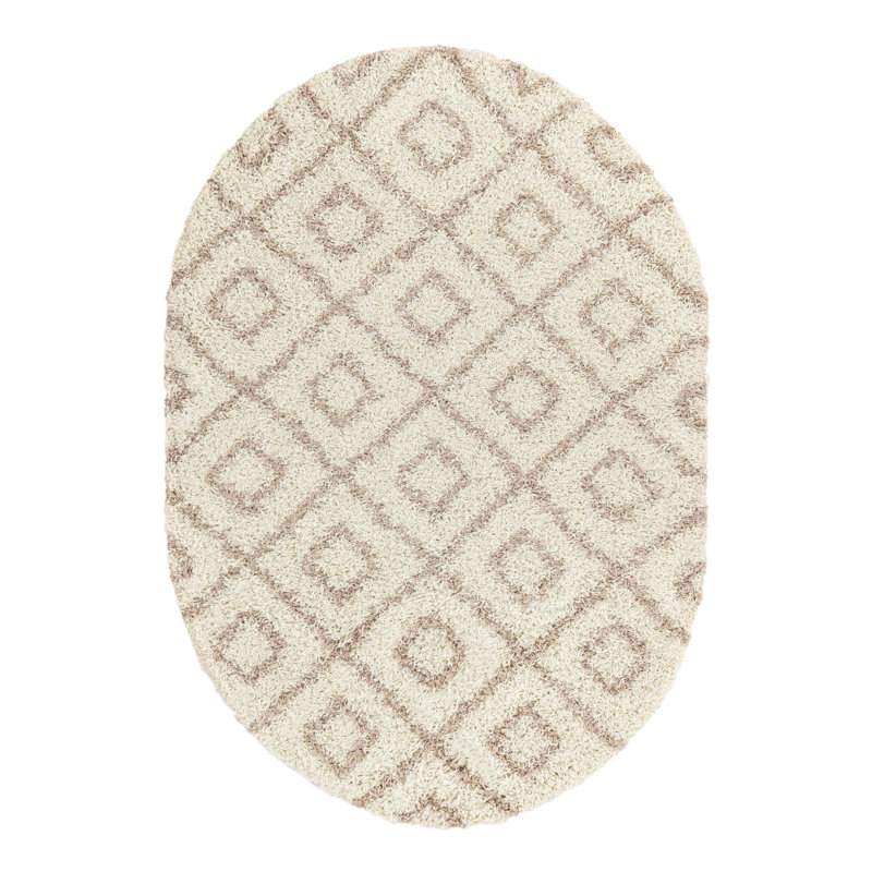Geometric Indoor Rug, Oval 4' x 6'