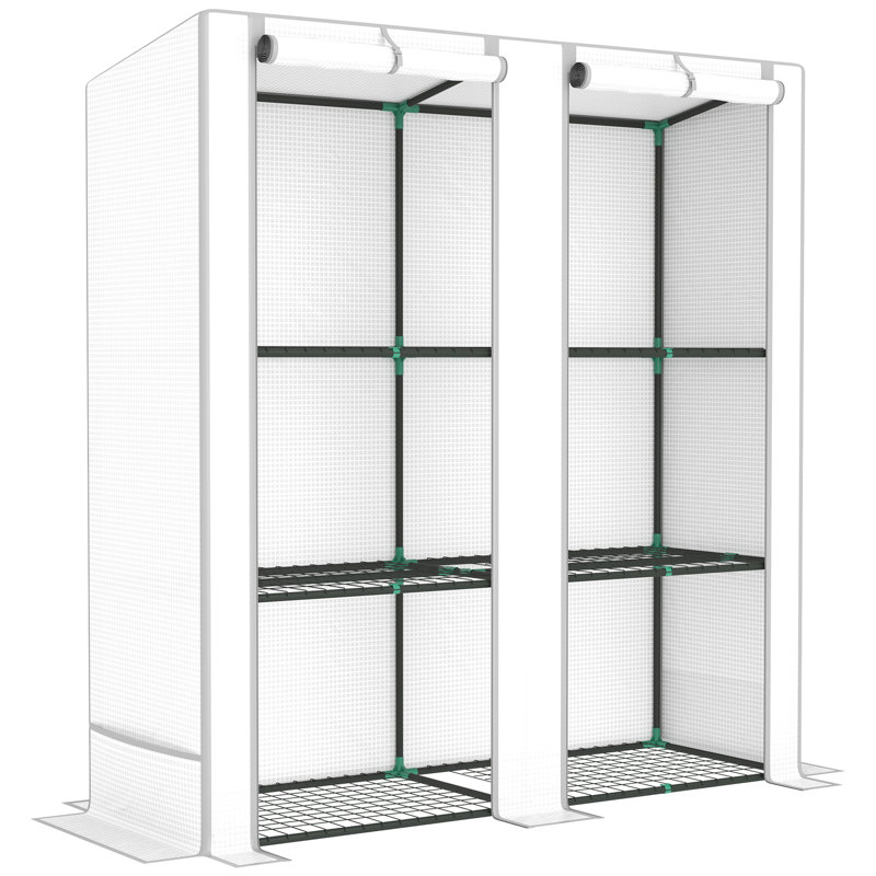 5 Ft W x 2 Ft D Mini Greenhouse, Grey