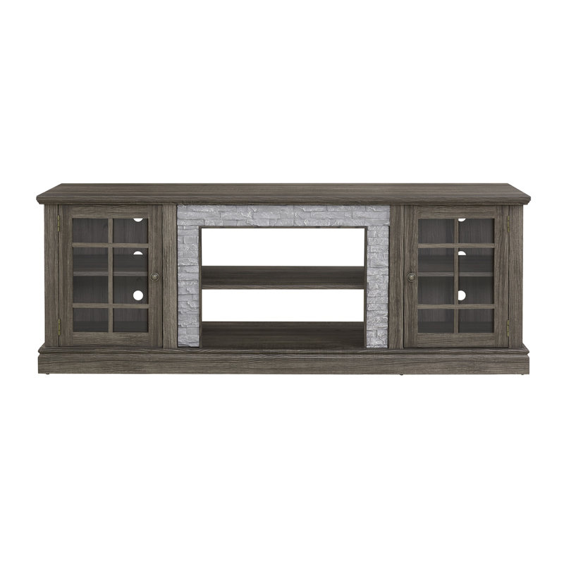TV Stand For Tvs Up To 65", Gray,  26.06" H x 58.3" W x 15.4" D