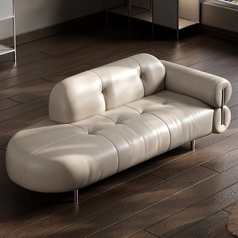 Chaise longue de loisirs créative et moderne, Orienté à droite, Beige