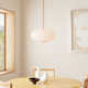 Illusion Dimmable LED Pendant With Oval Shaped Glass Shade, Adjustable Color Temperature