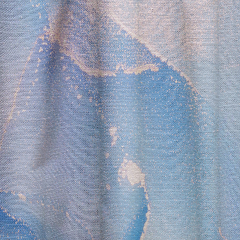 Art abstrait à l'encre liquide clair bleu clair - Rideau en velours moderne - obscurcissant - 1 panneau