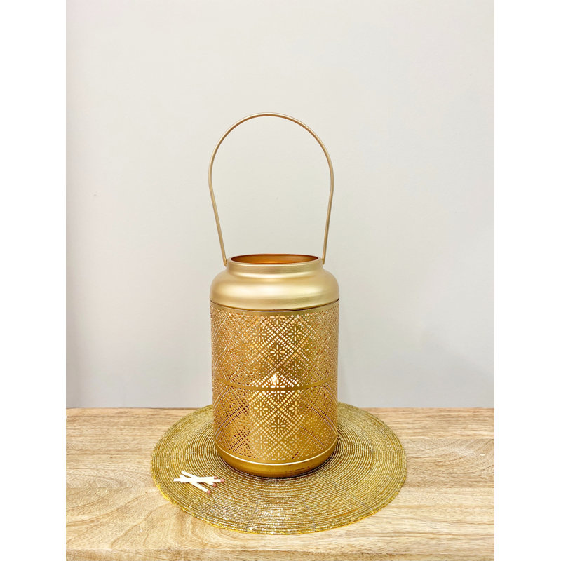 Metal Tabletop / Centrepiece Lantern, 41cm H x 15cm W x 15cm D