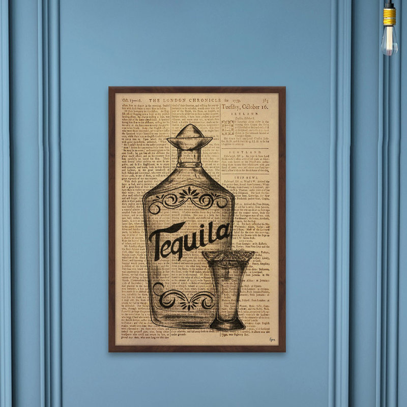 « rétro tequila », reproduction d’impression encadrée, H 24 po x l 16 po x P 1,5 po