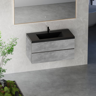 Meuble-lavabo simple 42 po avec plateau en quartz Murgia