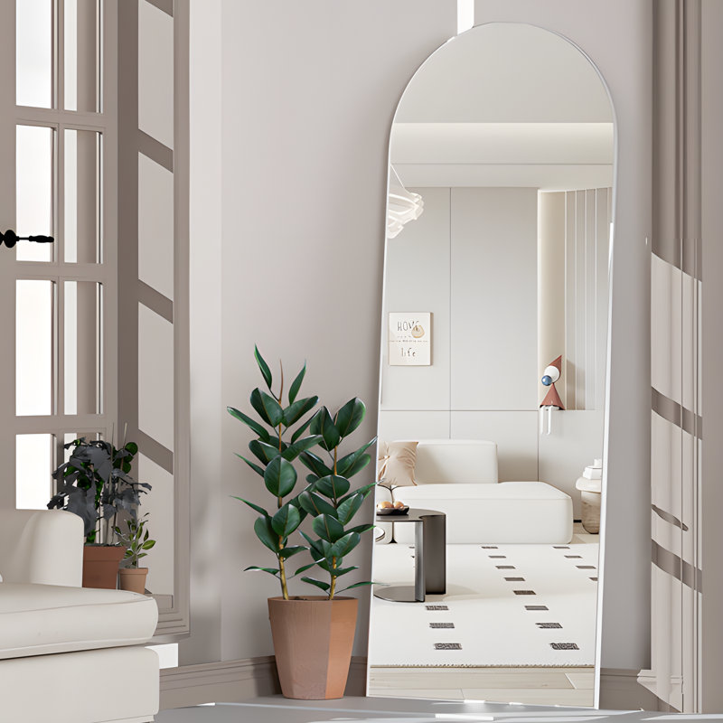 Carlyann Aluminium Framed Freestanding Full Length Mirror, White, 64"H x 21"W