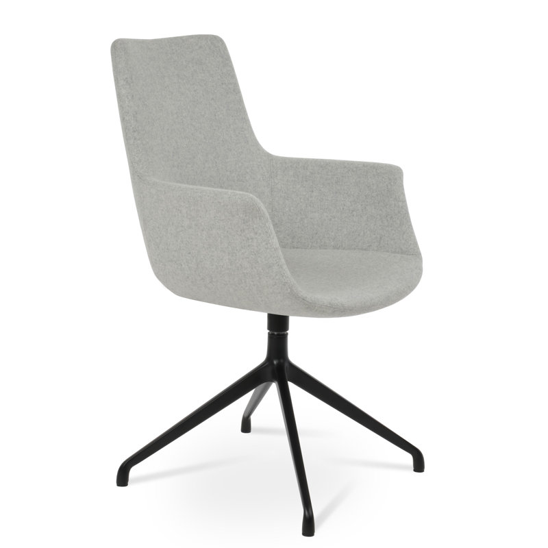 18'' H Upholstered Armchair, Black, Dark Gray