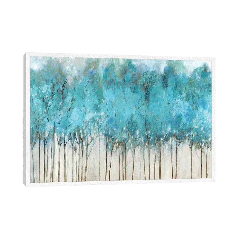 Teal Whisper by Allison Pearce - Print on Canvas, White Framed, 66.04 cm H x 45.72 cm W