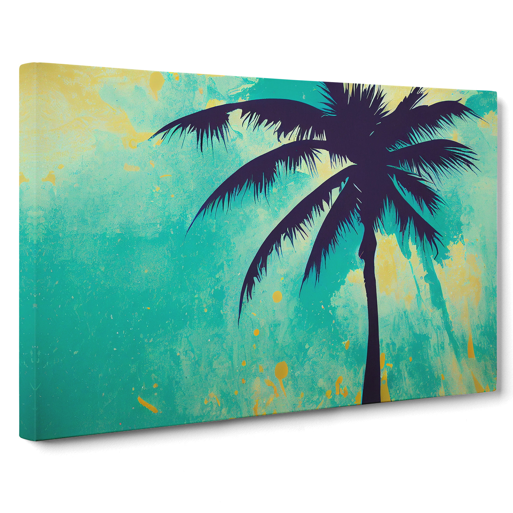 17 Stories Palm Tree Splash Vol.1 Abstract - Wrapped Canvas Painting ...