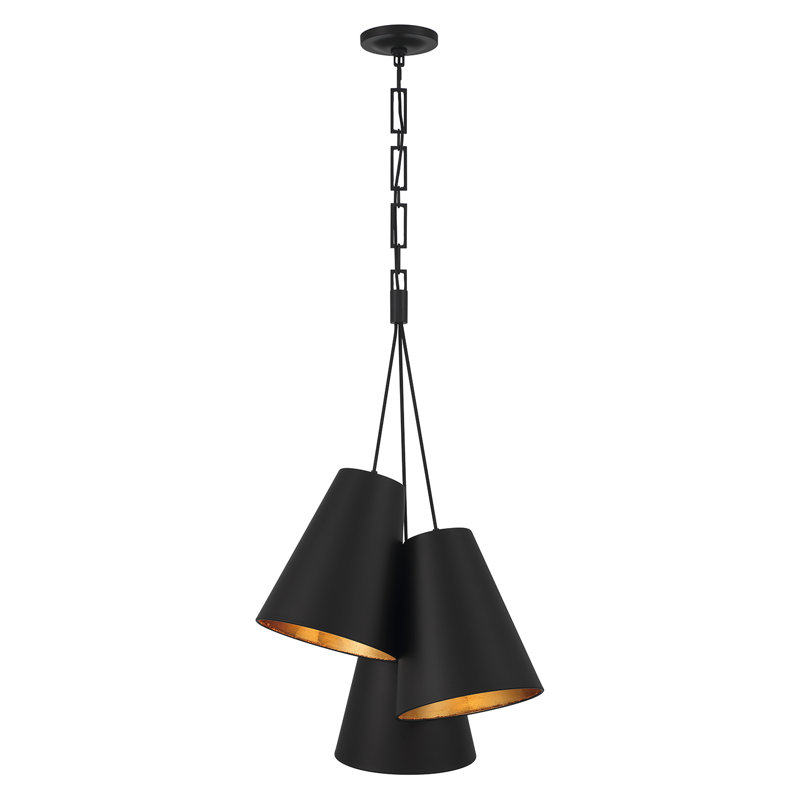 Brian Patrick Flynn Tavier 3 Light Pendant, Matte Black