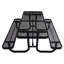 Table de pique-nique rectangulaire en acier de 6 pieds avec trou pour parasol en noir