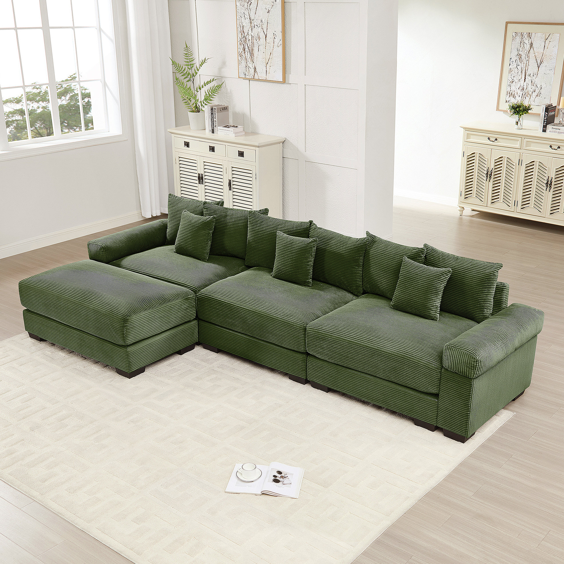 Latitude Run® 130" Oversized Cloud Modular L-Shape Sectional Couch ...