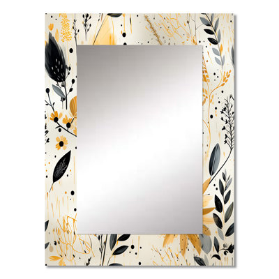 Yuen Urban Bohemian Ferns Pattern - Floral Mirror, Cottage Unique Wall Mirror, Printed Metal Art