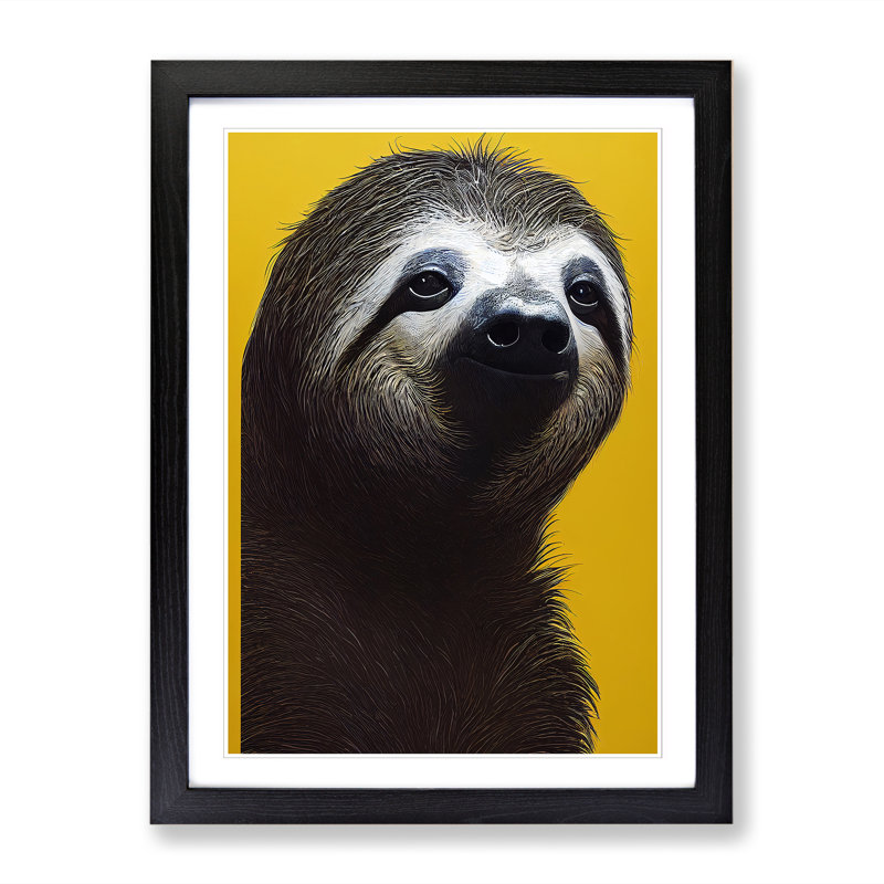 Sloth Portrait - Wall Art, 34cm H x 25cm W x 2cm D, Walnut