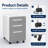 Bizoe Grey 3-Drawer Mobile File Cabinet with Lock, BIFMA Accredited, Rounded Corners for Home Office-881169645
