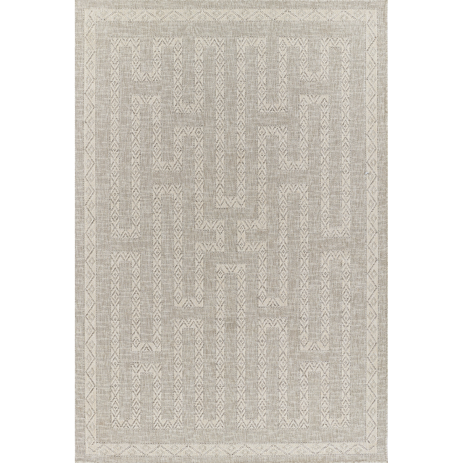 Pavia Gray/Beige Indoor/Outdoor Rug, Rectangle 4'1" x 6'