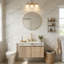 Meuble-lavabo flottant avec espace de rangement multifonctionnel et 3 trous de robinet pré-percés-1346933636-1346933638
