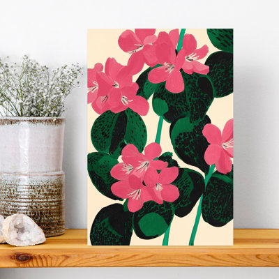 Vibrant Pink Blooms Bold Modern Vibrant Flower Nature Wall Art
