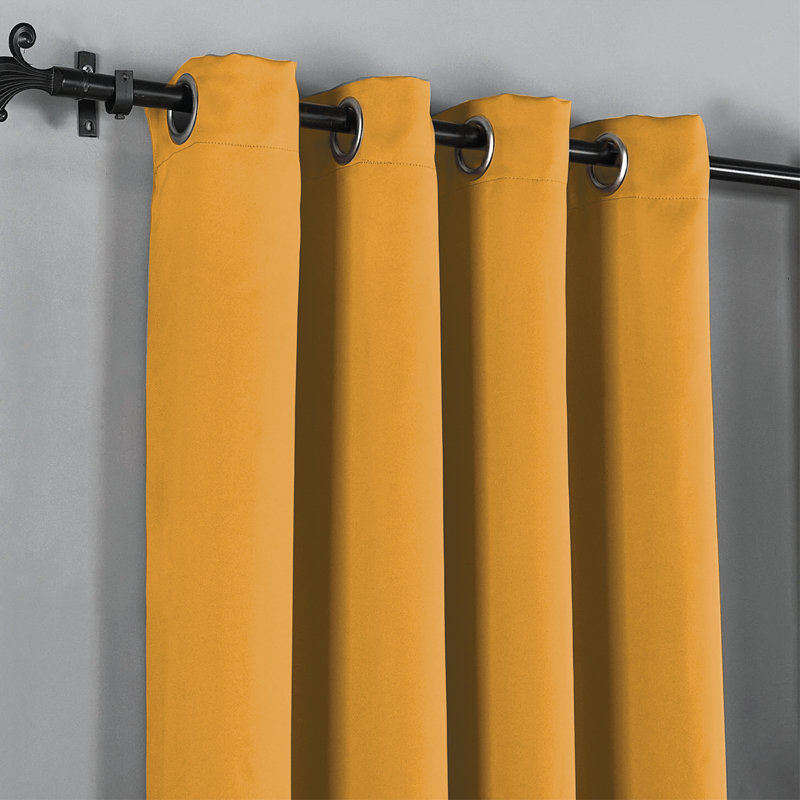 Frasco Blackout Curtain Pair, Ochre, 228.6cm Width x 137.16cm Drop