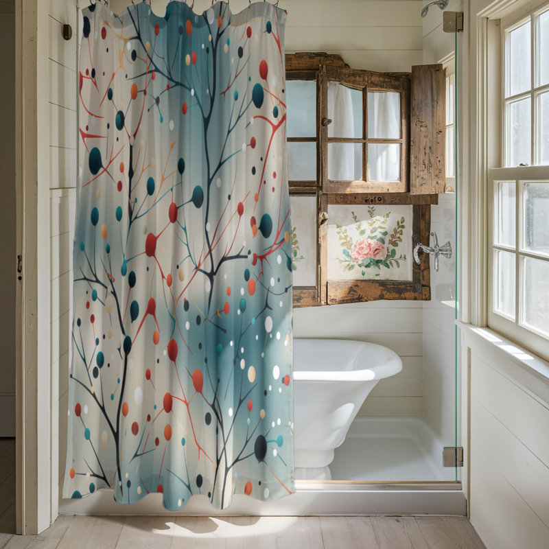 Motifs variés - Rideau de douche haut de gamme, H 74 po x l 71 po