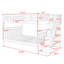 Lit superposé double au dessus d'un lit double avec tablettes Kemper par Viv + Rae ™-1672942615