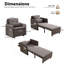  Fauteuil convertible 3-en-1 en lin 87 po avec dossier réglable et sac de rangement-708993922