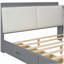 Lit plateforme double en bois avec tête de lit, tablettes et 2 tiroirs-121110611